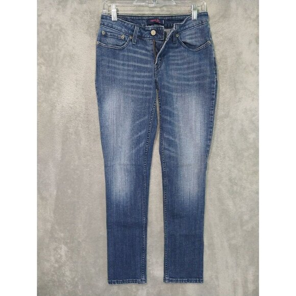 Levis 528 Jeans Womens 9 Blue Denim Curvy Cut Skinny Leg Stretch Dark Wash - Picture 1 of 10